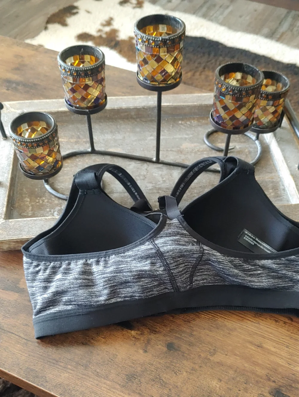 Victoria's Secret Sport 36B Sexy Heatherd Grey Sports Bra Built In Bra